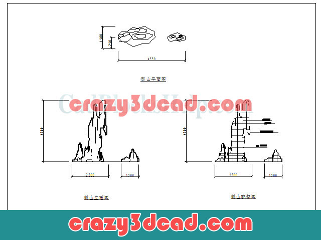 Rockery cad elevation drawings